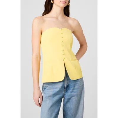 French Connection Harry Suiting Strapless Top In Yellow