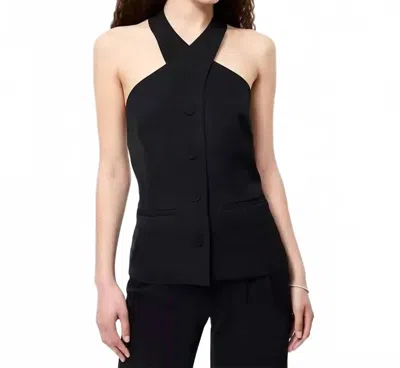 French Connection Harry Suiting Criss Cross Vest In Black