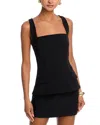 French Connection Sleeveless Square Neck Minidress In Black