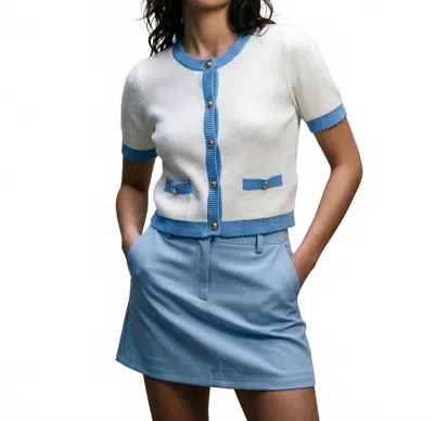 French Connection Harry Suiting Skort In Blue Hydrangea In Multi