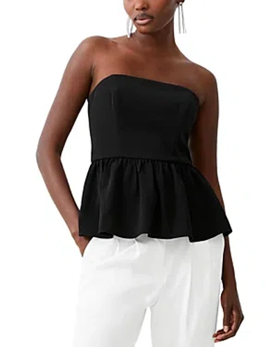 French Connection Harry Suiting Strapless Peplum Top In Black