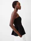 French Connection Harry Suiting Strapless Peplum Top In Black