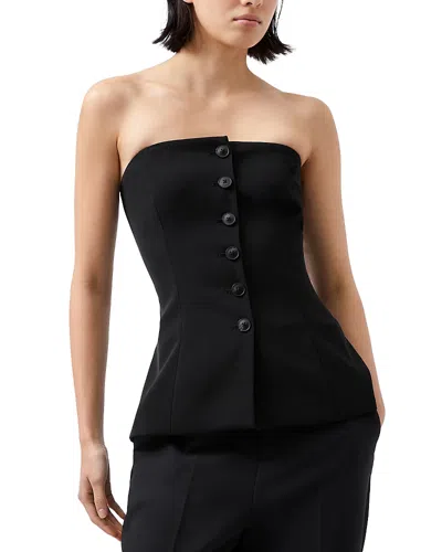 French Connection Harry Suiting Strapless Top In Blackout