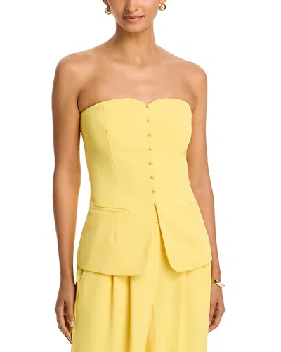 French Connection Harry Suiting Strapless Top In Yellow