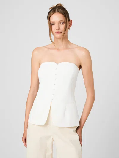 French Connection Harry Suiting Strapless Top In White
