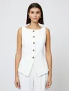 French Connection Women's Harrie Boat Neck Button-front Vest In White