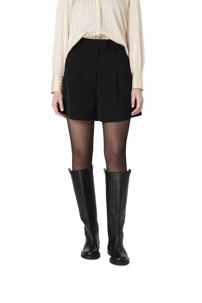 French Connection Harry Suiting Wide Leg Shorts In Black