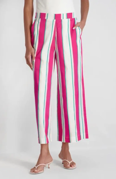French Connection Havana Stripe Crop Pants In Pink