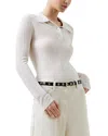 French Connection Women's Knit Polo Top In Beige