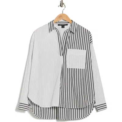 French Connection High-low Boyfriend Shirt In Multi