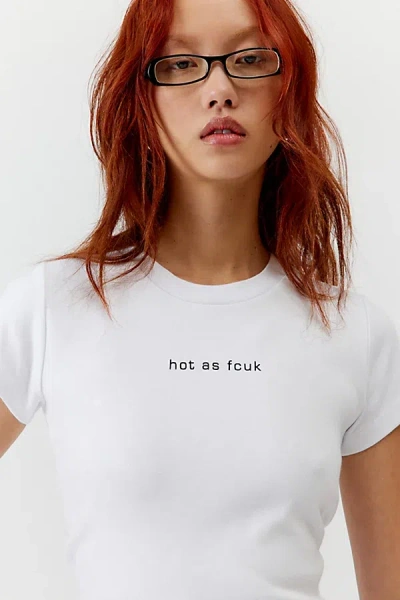 French Connection Hot As Fcuk Baby Tee In White, Women's At Urban Outfitters
