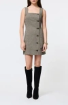 French Connection Houndstooth Sleeveless Button Front Minidress In Multi