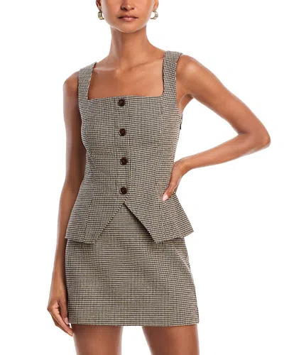 French Connection Houndstooth Sleeveless Top In Multi