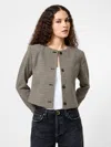 French Connection Houndstooth Check Jacket In Gray