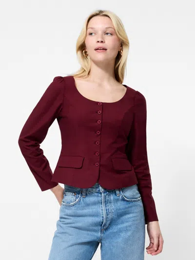 FRENCH CONNECTION INGA POPLIN SCOOP NECK TOP FRENCH CONNECTION TOPS,72ZLH6101