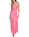 French Connection Inu Satin Strappy Dress In Camellia Rose In Pink