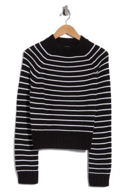 French Connection Isabella Cotton Mock Neck Sweater In Black