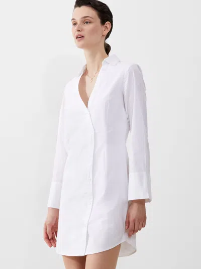 French Connection Isabelle Poplin Asymmetric Dress  Dresses In White
