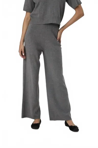 French Connection Javier Knit Wide Leg Pant In Med Heather Grey In Multi