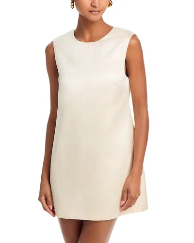 French Connection Jaxon Satin Bow Shift Dress In White