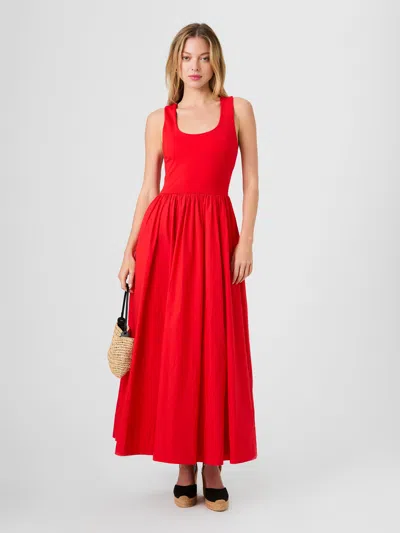 French Connection Jia Ponte Combo Maxi Dress In Red