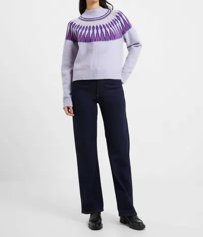 French Connection Jolee Cotton Fairisle In Cosmic Sky In Multi