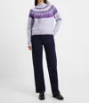 French Connection Jolee Cotton Fairisle In Cosmic Sky In Purple