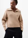 French Connection Joss Collared Jumper Camel In Beige