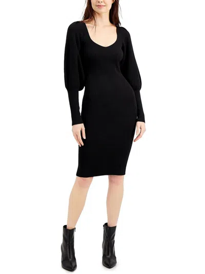 French Connection Joss Womens Scoop Neck Knee-length Sweaterdress In Black