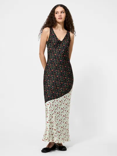 FRENCH CONNECTION JULIA DITSY BLOOM COLORBLOCK SLIP DRESS FRENCH CONNECTION DRESSES,71ZLV0106