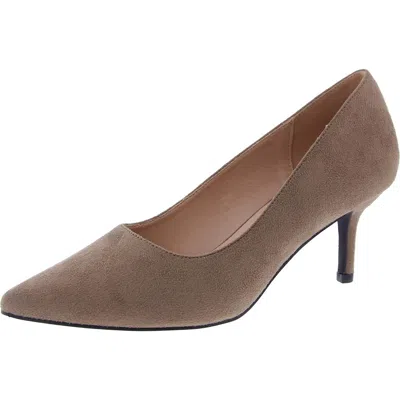 French Connection Kate Womens Vegan Leather Slip On Pumps In Brown