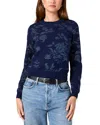 French Connection Katja Knit Combo Tinsel Pullover Sweater In Blue