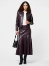 French Connection Kayleigh Vegan Leather Midi Skirt  Skirts In Burgundy