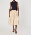 French Connection Kayle Jia Mixed Media Midi Dress In Neutral