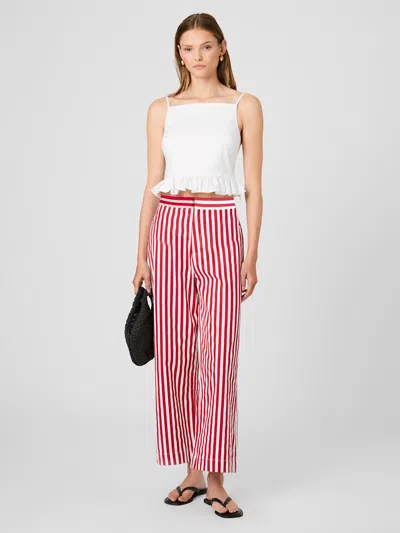 French Connection Keller Cotton Striped Trousers In Multi
