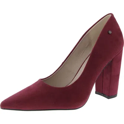 French Connection Kelsey Womens Solid Suede Block Heels In White