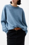 French Connection Kesia Crewneck Sweater In Dustd Blue