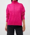 FRENCH CONNECTION KESSY RECYCLED TURTLENECK SWEATER IN HOT MAGENTA