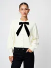 French Connection Women's Long-sleeve Bow Detail Sweater In White