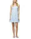 French Connection Kiva Tiered Mini Dress In Icy Blue Multi