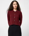 French Connection Ellie Collared Knit Cardigan In Burgundy