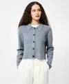 French Connection Ellie Collared Crop Cardigan In Gray