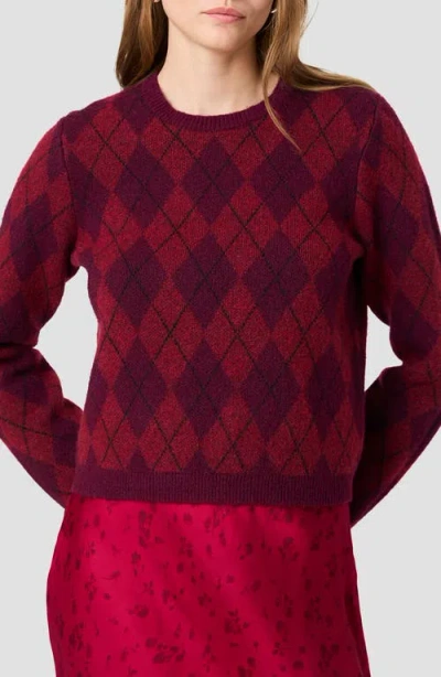 French Connection Koda Argyle Jacquard Knit Sweater In Red