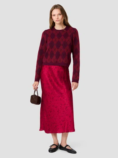French Connection Koda Knit Argyle Jacquard Pullover Sweater In Rose Boudoir Multi