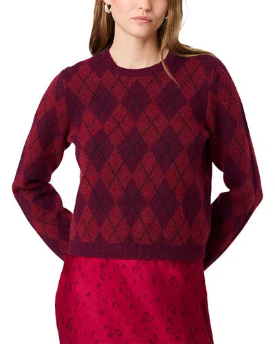 French Connection Koda Knit Argyle Sweater In Rose Boudoir