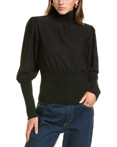 French Connection Krista Knit High Neck Sweater In Black