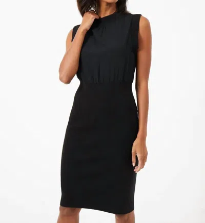 French Connection Krista Knit Sleeveless Rib Mix Dress In Black