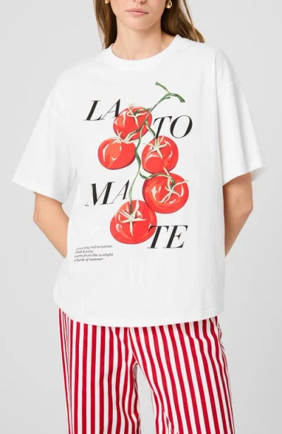 FRENCH CONNECTION FRENCH CONNECTION LA TOMATE OVERSIZE COTTON GRAPHIC T-SHIRT