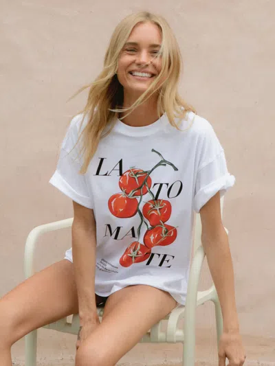 French Connection La Tomate Oversized Tee In White