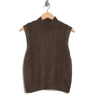 French Connection Lace Trim Sweater Vest In Brown